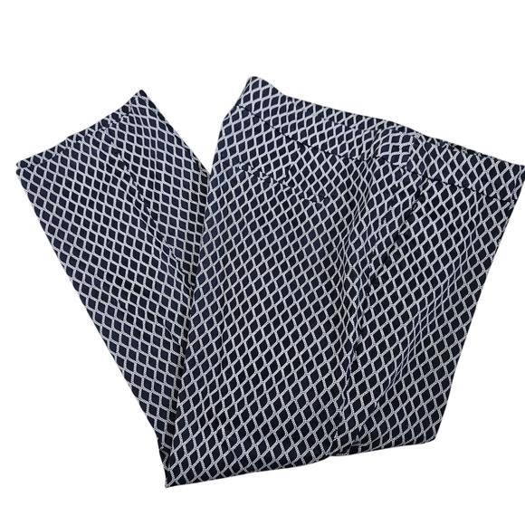 Donna Ricco Pants - Donna Ricco Womens Pants Size 14 Blue White Slant Pockets Mid Rise